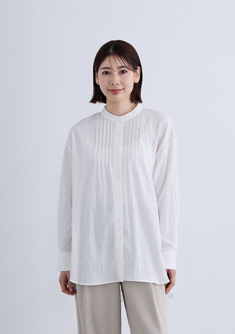 【SALE50％OFF】【2026Spring】【即納】【KOOS(クース)】バックレイヤード ブラウス レディース ロング 長袖 シャツブラウス レーヨン コットン スタンドカラー シャツ【2026ss新作】パーティー フォーマル オフィスカジュアル オケージョン 通勤 格上げ キレイめ｜Cour Carre an