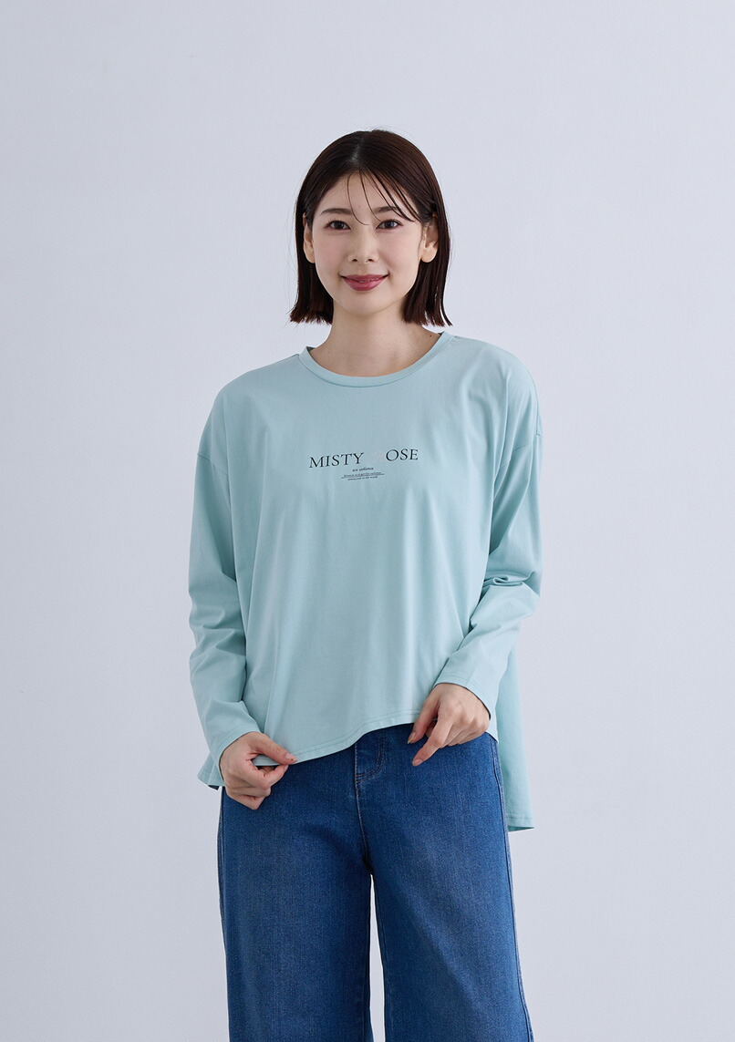 【206Spring】【即納】【KOOS(クース)】アシメ 裳裾 ロゴタイプ カットソー レディース トップス 肌付き 長袖 ロング捩り ロンT 綿織物 ポリエステル【2026ss新作】寄りあい フォーマル 執務室心地好い オケージョン