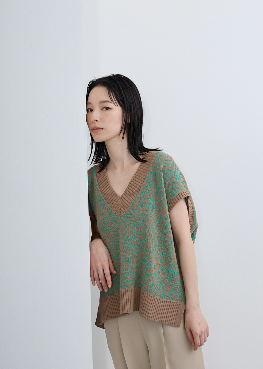【SALE50%OFF!!】【即納】【KOOS(クース)】ジャ差し固める より良い トップス 重ね着 編み物 より良い ジレ ダマスク アンティーク 飾り付け【新作】寄り合い フォーマル 事務室心地よい オケージョン 通い 進める キレイめ トップス-ベスト・ジレ-レディースファッション