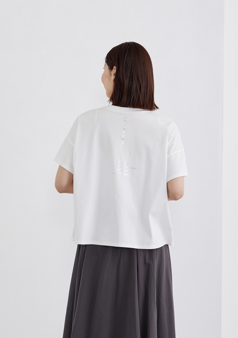 【2026Summer】【即納】【KOOS(クース)】うしろ側 ロゴタイプ カットソー レディース プルオーバー 半袖 トップス 肌付き 綿100%【2026ss新作】寄りあい フォーマル 執務室心地好い オケージョン
