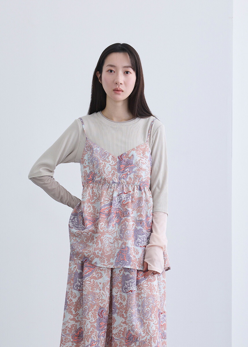 【SALE50%OFF】【2025Spring】【即納】【neuf cent neuf(ヌフ ソン ヌフ)】ペイズリー ジャガード ビスチェ レディース トップス キャミソールトップス パステルカラー 春 夏 モードカジュアル 大人かっこいいスタイル エイジレス|Cour Carre an