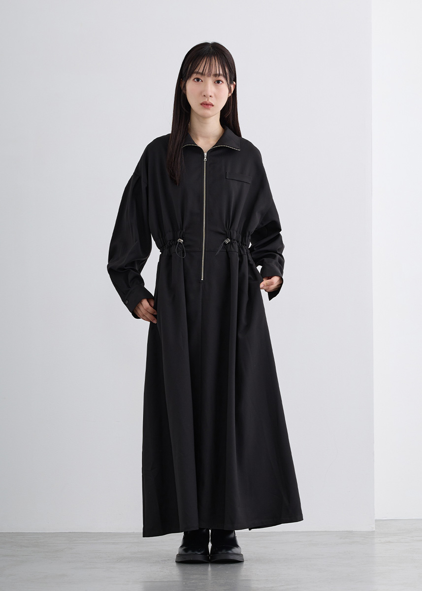【SALE50%OFF】【2025Winter】【即納】【neuf cent neuf(ヌフ ソン ヌフ)】ジャンプスーツ デザインワンピース レディース ワンピース ロング丈 マキシ丈 ミリタリー 【2025aw新作】モードカジュアル 大人かっこいいスタイル エイジレス｜Cour Carre an
