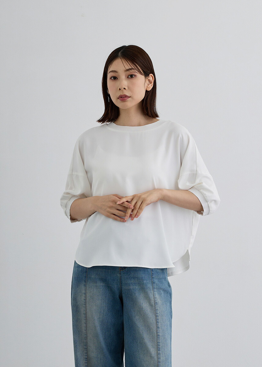【2026Autumn】【即納】【KOOS(クース)】 2WAY カットソー レディース トップス 5分袖 ポリエステルデシン ゆったり シルエット リラックス感【2026aw新作】パーティー フォーマル オフィスカジュアル オケージョン｜Cour Carre an