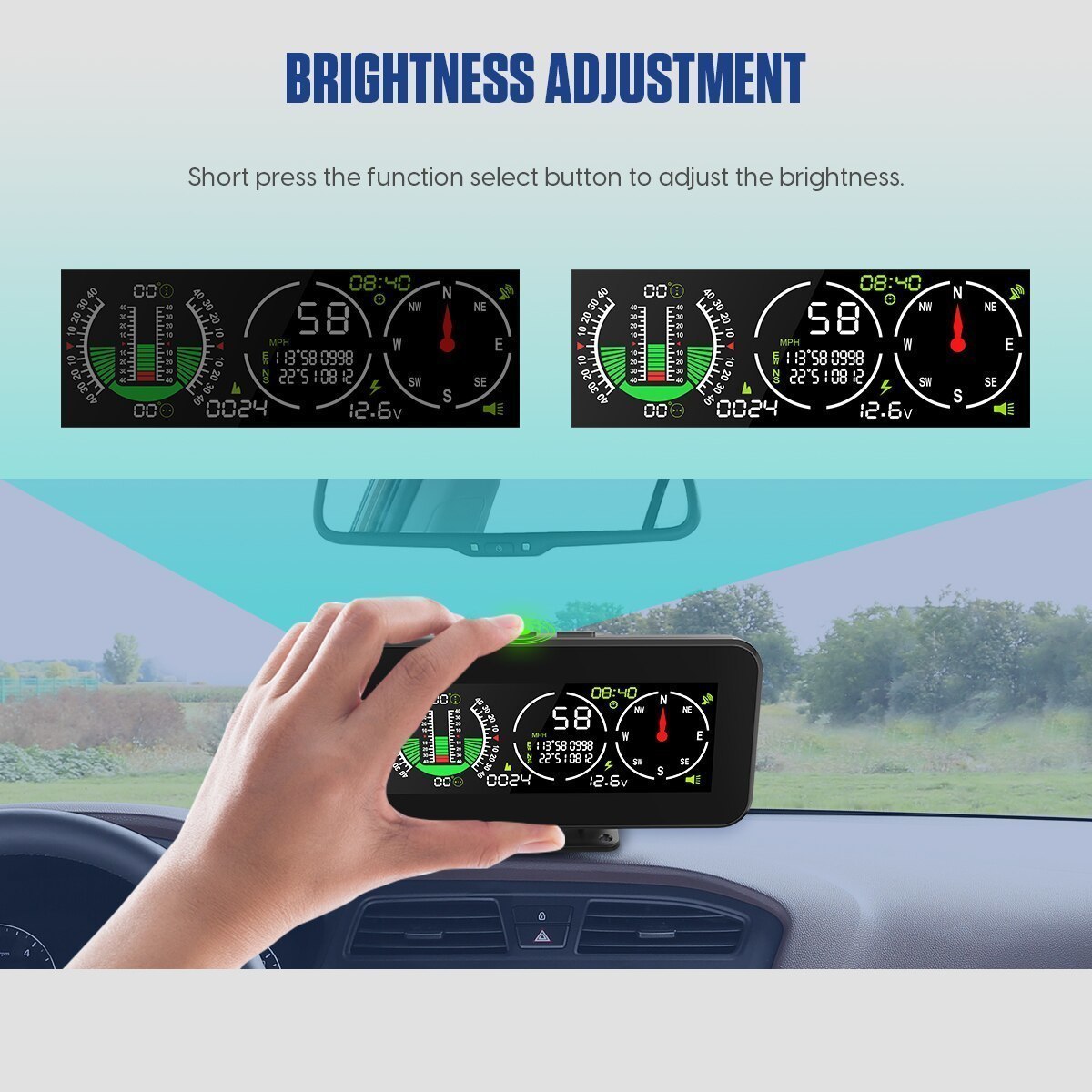 M60車スピードメーター GPS 速度傾斜計 オフロード車 スロープデジタル温度計 高品質 おすすめ 自動車インテリジェントシステム