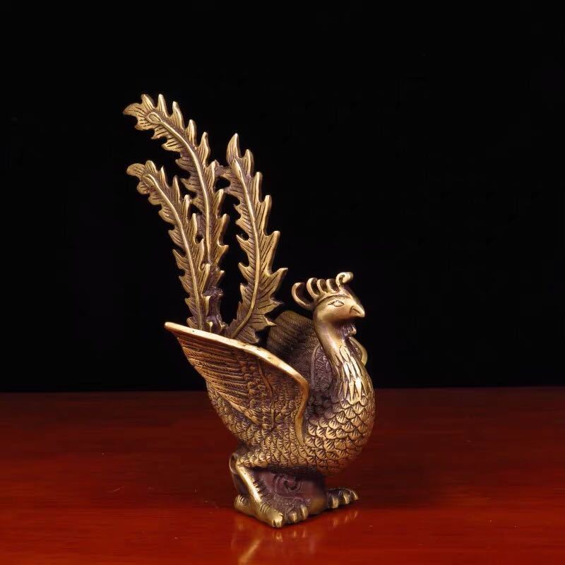 高級 仏教 鳳凰 火の鳥 火鳳凰 彫刻 装飾品 風水 置物 事務所 開運 幸運 出世画像