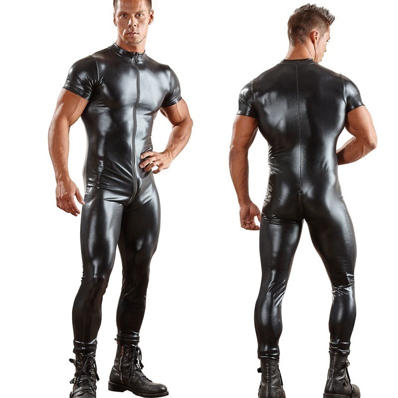 ボディスーツ　ラバースーツ　PUレザー　コスプレ衣装　メンズ　男  bq1209