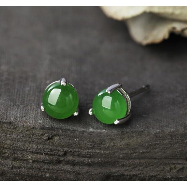 天然翡翠 ピアス レディース スタッドピアス 6mm 一粒 シルバー925 アクセサリー プレゼント 誕生石 緑 グリーン 天然石 パワーストーン 上品 清楚 シンプル ジュエリー 5,890円