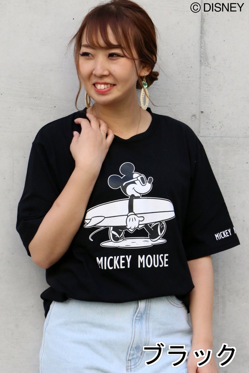 楽天市場 ポイントアップ10倍 6 22 00 6 26 1 59まで サーフミッキーt Vence Share Style レディース レディース カットソー Tシャツ ミッキー クルーネック 半袖 Cox Online Shop