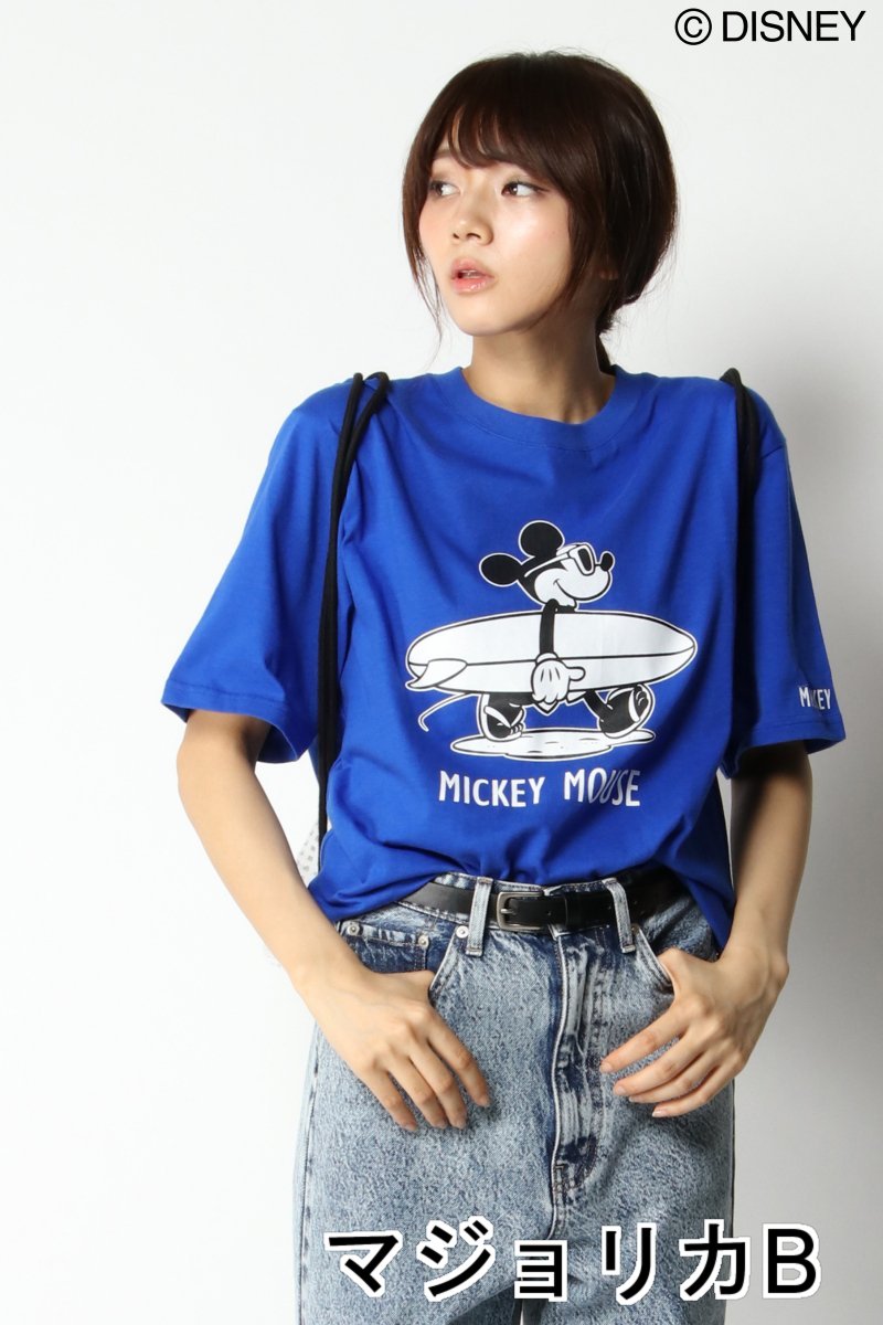 楽天市場 ポイントアップ10倍 8 1 0 00 23 59まで サーフミッキーt Vence Share Style レディース レディース カットソー Tシャツ ミッキー クルーネック 半袖 Cox Online Shop