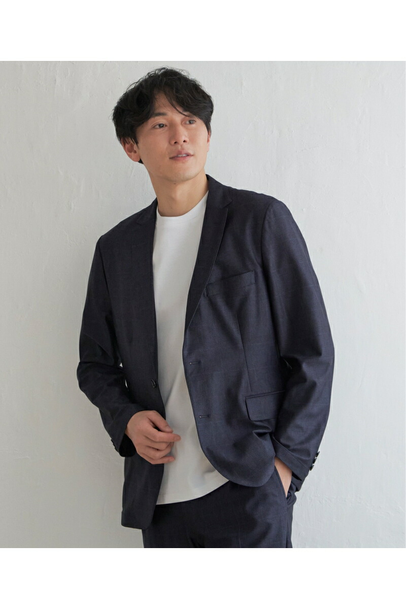 【尖んがり10倍 5/9 20:00～5/16 1:59まで】【セットアップ相応う】メッシュチェックテーラードジャケット コート・ジャケット-メンズファッション