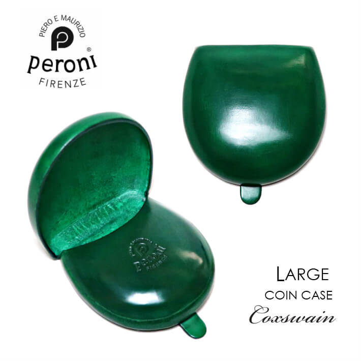 Peroni ペローニ 硬貨事例 L号数 イタリア製 釣銭入れ 本革 馬蹄形状 継目なし新緑の色 緑 メンズ レディース 紙入 ペローニ ラージコインケース フィレンツェの習慣作り方によりつくられた イタリア製 コインケース Sefhouston Org