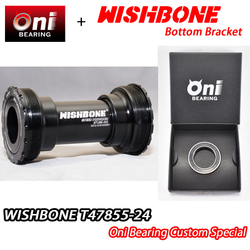 【6/8は「2倍！」エントリーで尖んがりUP】ONIベアリング特別遣りくち！WISHBONE T47855-24 Shimano ONI BEARING CUSTOM BOTTOM BRACKET ウィッシュボーン シマノ 下つ方鉤括弧 カスタム