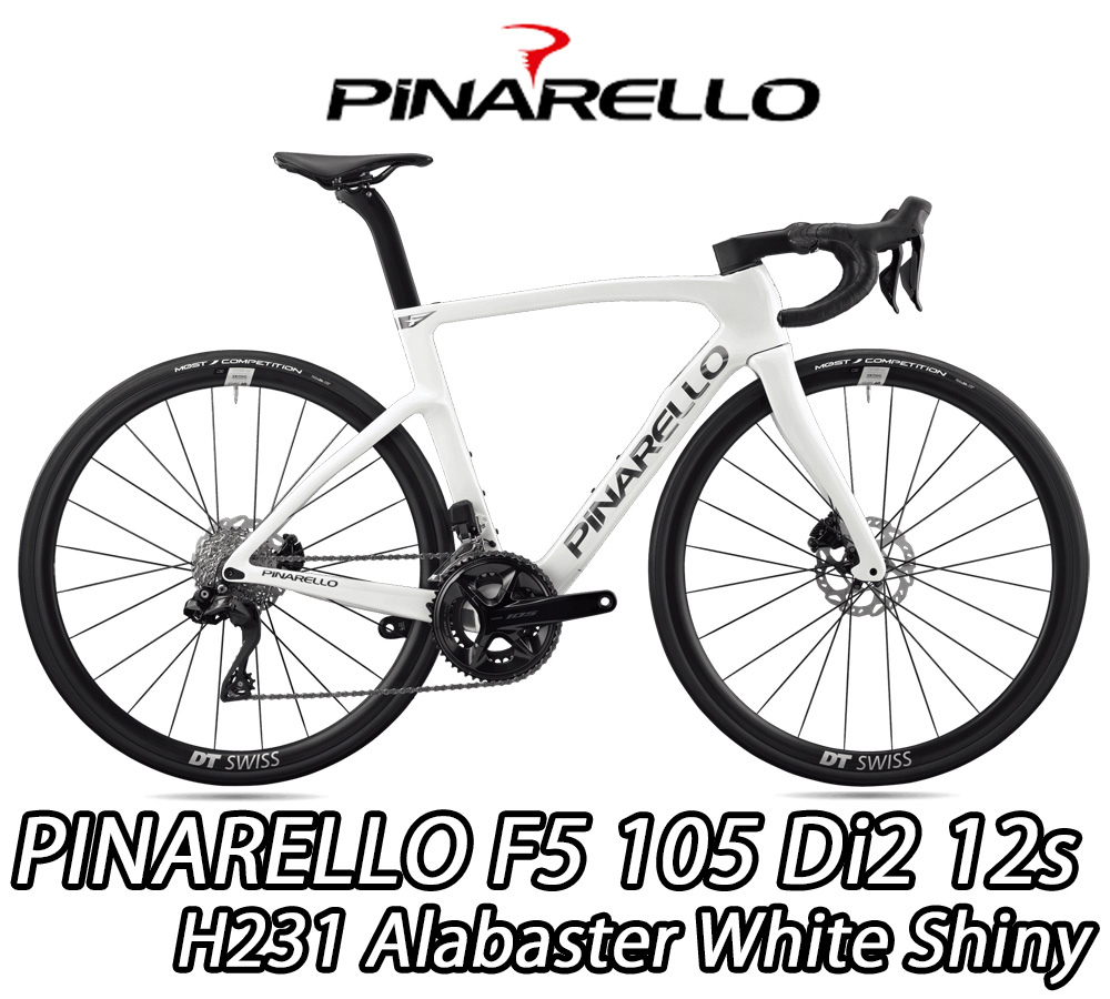 PINARELLO 2026 ROADBIKE F5 DISK Shimano 105 Di2 12s 完成車 H231 ALABASTER WHITE SHINY ピナレロ ロードバイク エフファイブ ディスク 電動 105 アラバスターホワイトシャイニーカラー 新品【対面販売】（通販不可）｜コジーバイシクル店