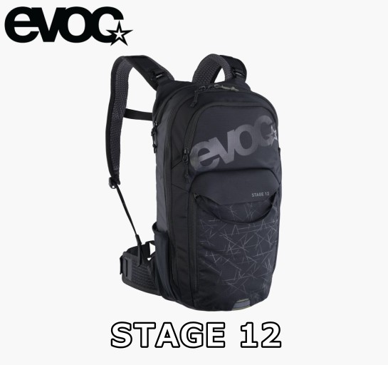 EVOC STAGE 12L BLACK イーボック ステージ12L 100215100 バイクパック 2024STAGE 4250450730552|コジーバイシクル店