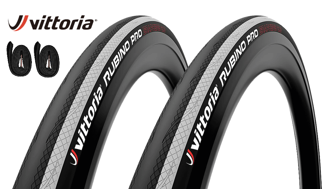 VITTORIA ヴィットリア RUBINO PRO G2.0 CLINCHER TYRE 700×25c クリンチャータイヤ 2本組 チューブ各2本セット  ホワイト 【返品不可】