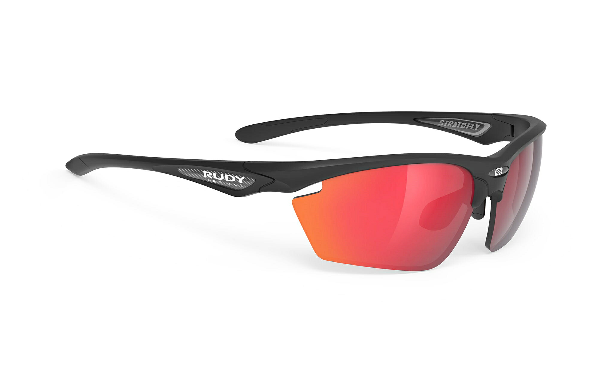 【4/15は「4倍!」エントリーでポイントUP】RUDYPROJECT STRATOFLY ルディプロジェクト ストラトフライ ブラックマットフレーム マルチレーザーレッドレンズ サングラス ロードバイク