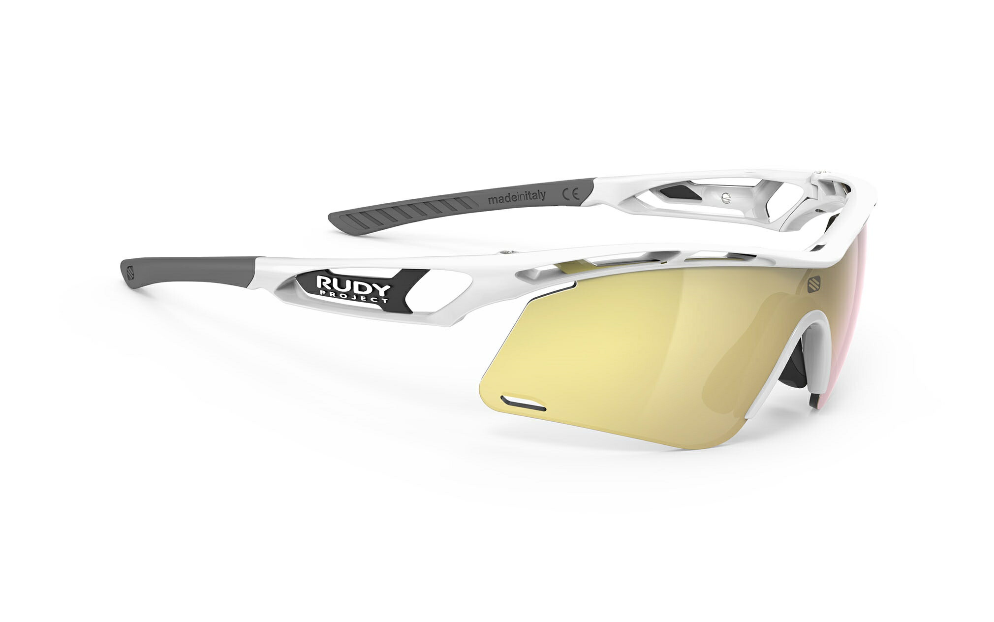 【4/15は「4倍！」エントリーでポイントUP】RUDYPROJECT TRALYX+ SLIM ルディプロジェクト トラリクスプラススリム ホワイトグロスフレーム マルチレーザーゴールドレンズ サングラス ロードバイク RUDYPROJECT SUNGLASSES ROADBIKE