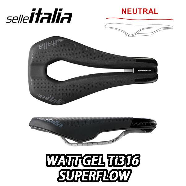 【4/10は「5倍！」エントリーでポイントUP】selle ITALIA セライタリアWATT GEL Ti316 SUPERFLOW (20-) ロードバイク サドル