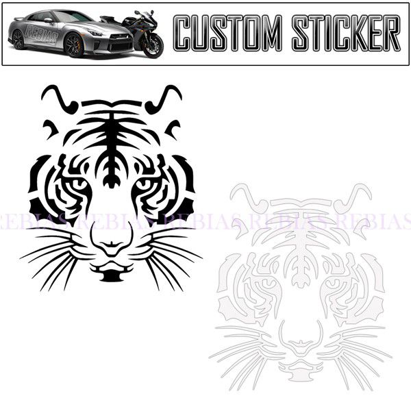 楽天市場 タイガー ステッカー Bタイプ エンブレム 虎 トラ Tiger リアル フェイス 猛獣 汎用 車 バイク カスタム Sticker カーパーツマニアックス楽天市場店