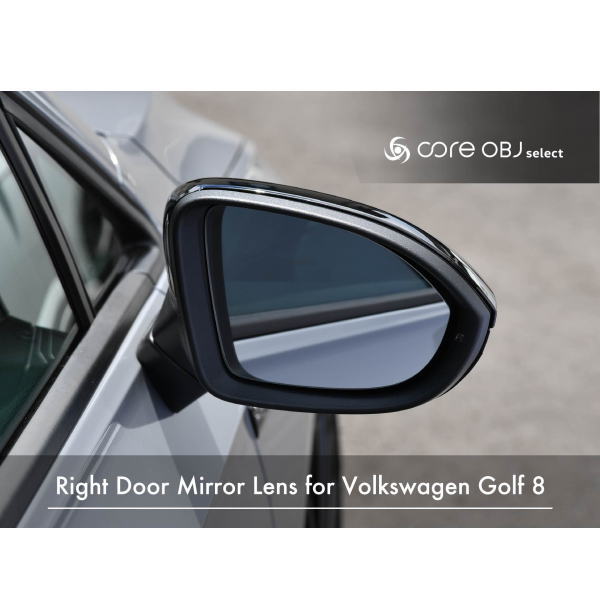 CodeTech コードテック CS-DML-G8 ドアミラーレンズ Door Mirror Lens for Volkswagen Golf 8 運転席側（右側）1枚