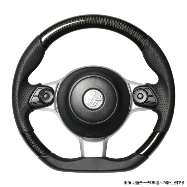 REAL レアル GR-BKC-BK ステアリング Dシェイプ ブラックカーボン ブラックユーロステッチ 86 (ZN6:後期) 、86 GR (ZN6)、BRZ (ZC6:後期)、ヴィッツGRMN (130系)、ヴィッツ GR SPORT “GR”、プリウスPHV “GR SPORT” 、プリウスα “GR SPORT” 、他