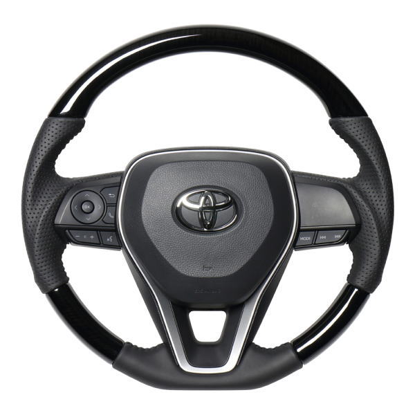 REAL レアル TYA-38BBKW ステアリング ソフトDシェイプ 38Bブラックウッド ブラックステッチ カローラスポーツ (210系)、RAV4 (50系)、クラウン (220系)、カムリ (70系)｜クリーズオンライン