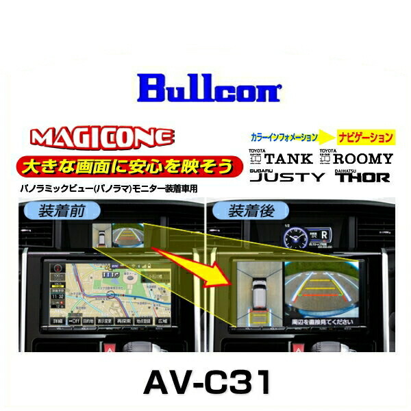 Bullcon ブルコン AV-C31 マジコネ バックカメラ接続ユニット(タンク、ルーミー、トール、トールカスタム、ジャスティ、ジャスティカスタム)