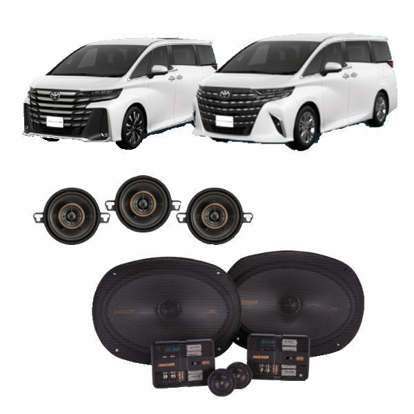KICKER KU-40ALVEJBL-F ダッシュボード＆フロントスピーカーセット 40系アルファード・ヴェルファイア JBLプレミアムサウンド搭載車 キッカー (KSS6904＋KSC3504+KSC3504の半分+取付キット一式) 車両無加工