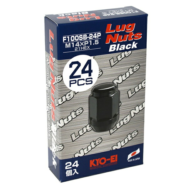 KYO-EI 協永産業 F100SB-24P ラグナット M14&times;P1.5 ブラック 60&deg;テーパー座 全長35mm 24個入｜クリーズオンライン