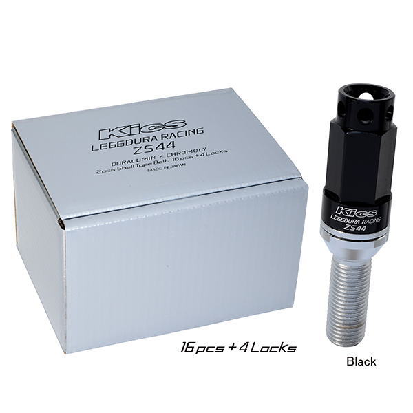 KYO-EI 協永産業 ZS44-3540K Kics LEGGDURA RACING Bolt ZS44 ブラック サイズ:M14×P1.25 首下長さ:40mm 全長:96mm テーパー座:60° 20個入(16pcs + 4Locks)