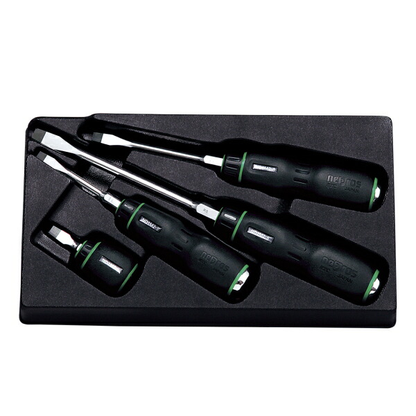 nepros ネプロス NTD1M04 樹脂柄マイナスドライバセット[4本組]