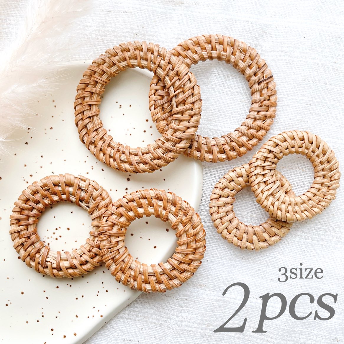 天然素材 ラタン 春夏パーツ ペンダント パーツ 大ぶり アクセサリー ボタン 韓国 ピアス ハンドメイド