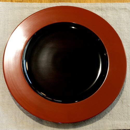 和食器 漆器 木の器 カラー プレート 24cm レッド