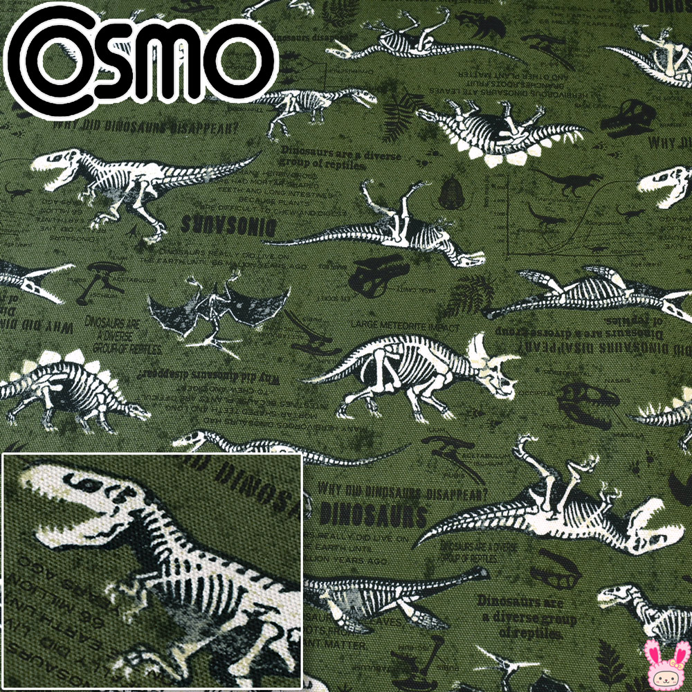 楽天市場】恐竜の化石図鑑 Aライトグレー系 オックス生地 AP31401-3