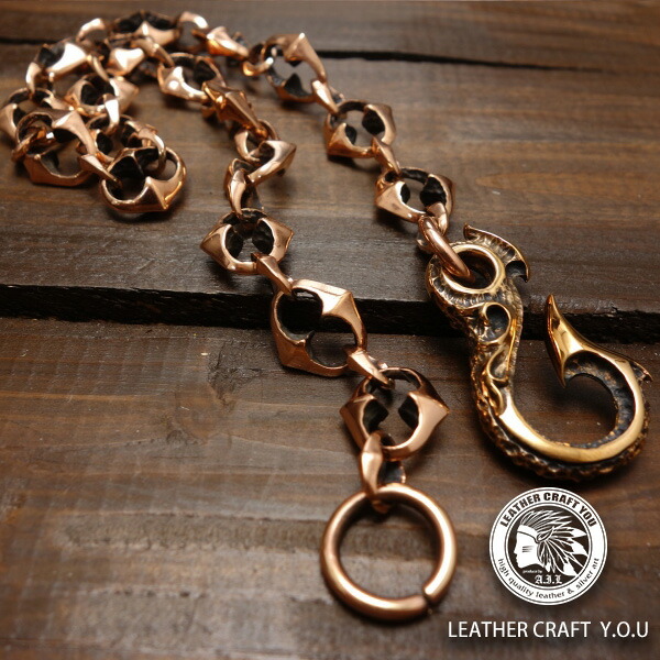 大人気新品 BRONZE ウォレットチェーン ヴィンテージ ITALY - ブレスレット