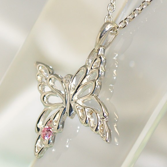 naturama(ナチュラマ) シルバーネックレス“Water Butterfly－ウォーターバタフライ－” [AP27] レディース silver925 キュービックジルコニア ペンダント アクセサリー作家 加藤心姿 手作り ハンドメイド ジュエリー ちょうちょ 蝶 揺れる 大人 かわいい 可愛い 日本製 国産