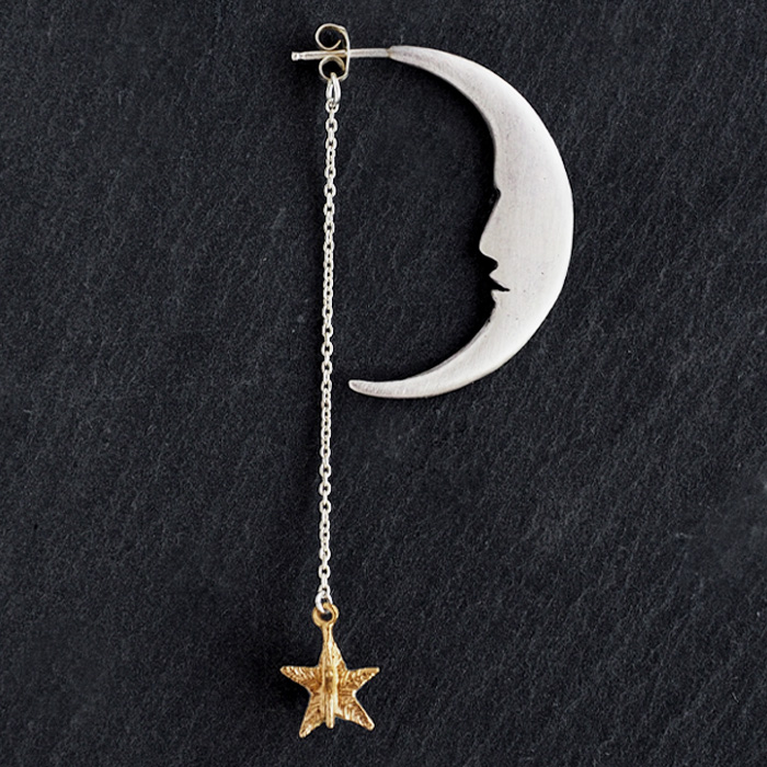 sasakihitomi moon and star earrings