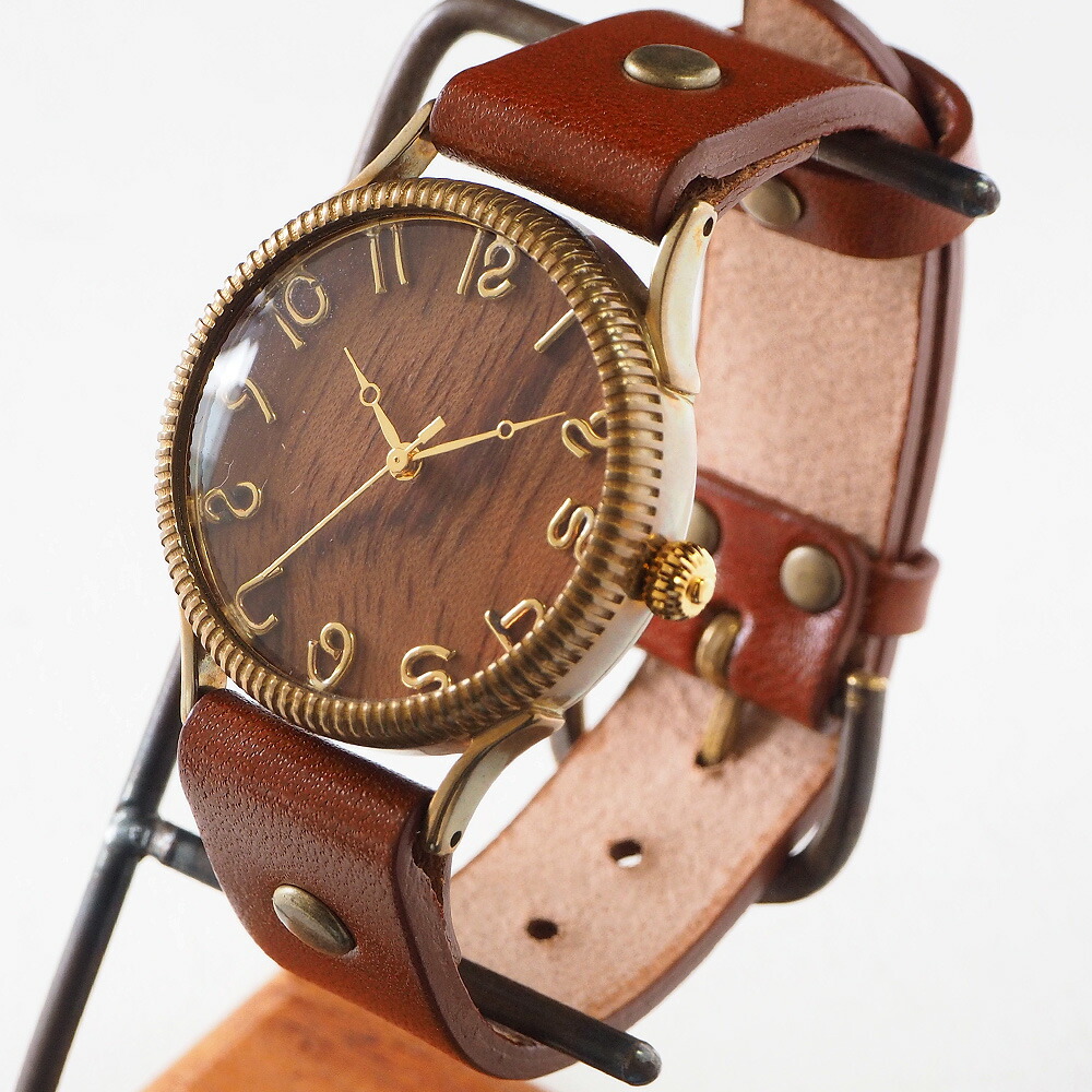 文字盤の木製パーツが選べます Vie ヴィー 手作り腕時計 Zig Zag Edge ジグザグエッジ Lサイズ Wb 056l ハンドメイド ウォッチ ハンドメイド腕時計 メンズ レディース アンティーク調 アンティーク調 栃木レザー 本革ベルト 滋賀 大津 木製文字盤 日本製 Umu Ac Ug