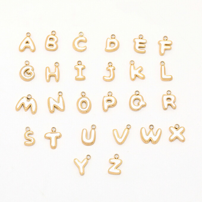 楽天市場】イニシャルチャーム アルファベットチャーム ゴールド