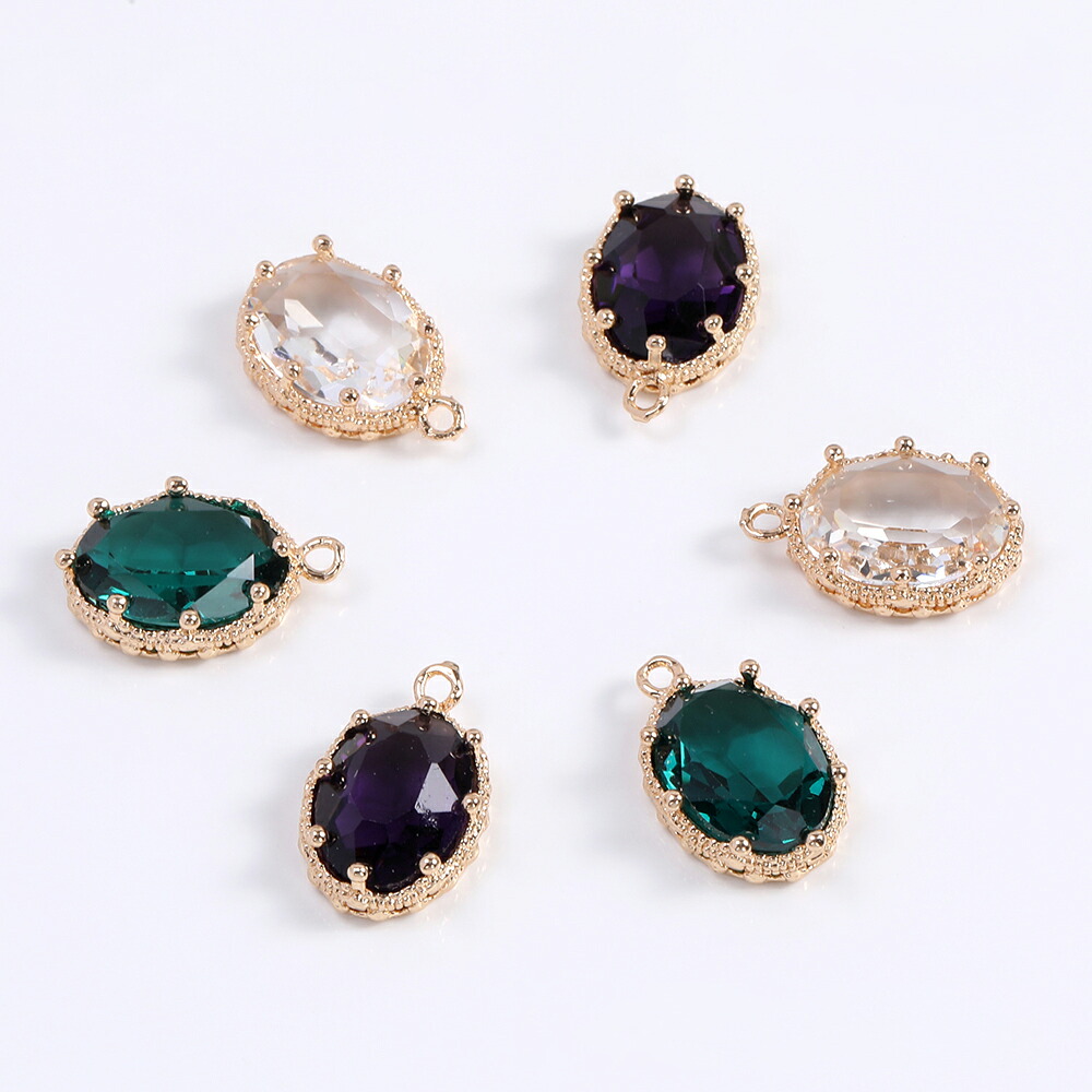 楽天市場】即日発送！樹脂ストーンチャーム オーバル 4×9mm