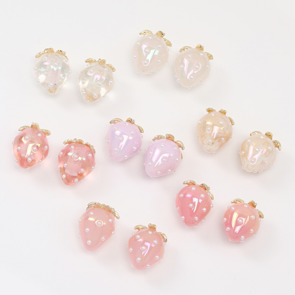 楽天市場】即日発送！イチゴチャーム オーロラカラー ピンクピンク