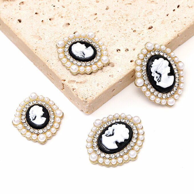 楽天市場】アクセサリーパーツ アンティークなカメオ風チャーム 1個入