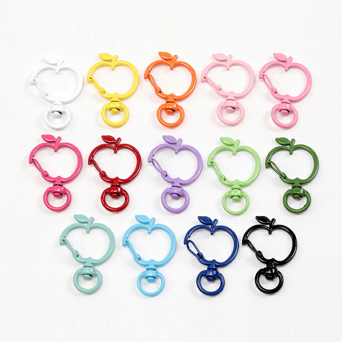 楽天市場】推し色キーホルダー金具 りんご型 回転カン付き 手作り推し