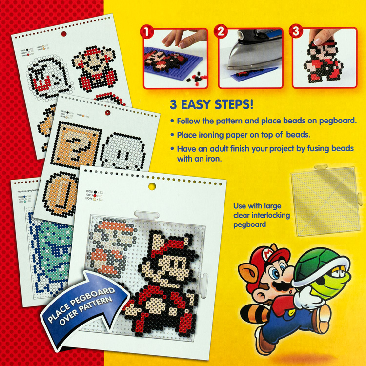 楽天市場 輸入版 パーラービーズ スーパーマリオ ブラザーズ3 パターンシート Perler Fused Bead Pattern Pad Super Mario Brothers 3 クラフトモンキー