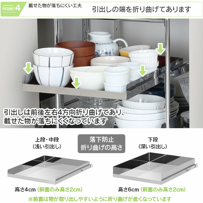 シンク下 収納 スライド ラック 3段 燕三条製 ( シンク下 収納
