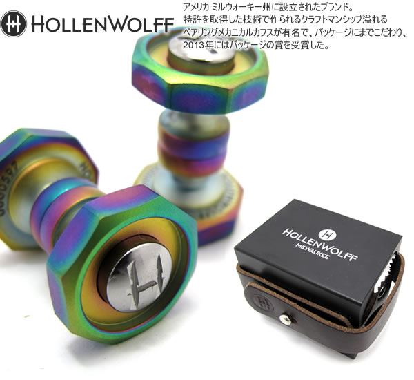 HOLLENWOLFF ホーレンウォルフ SELF RETAINING OCTAGONAL SCARAB×CHROME CUFFLINKS セルフリテイニングオクタゴナルカフス(スカ優しいこと×クローム)【当店HOLLEN WOLFF商いもの定まり取りまわし店】【貨物輸送無料】【カフスリンク カフリンクス】 父の日