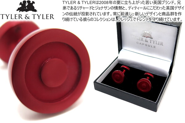 TYLER & TYLER タイラー&タイラー CAPSULE ICONS BOULTON RED CUFFLINKS カプセルアイコンズカフス（ボールトンレッド）【送料無料】【カフスボタン　カフリンクス】 父の日