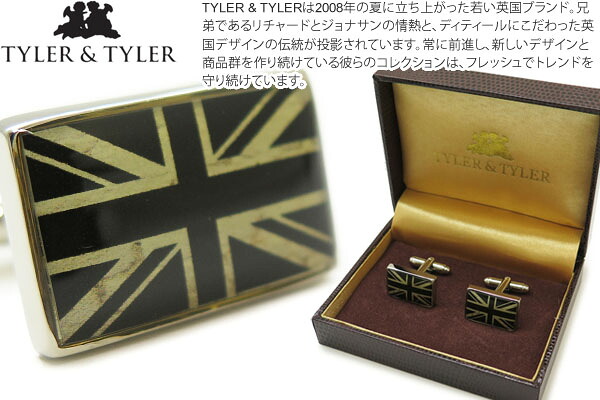 TYLER \u0026 TYLER タイラー\u0026タイラー STENCIL ART UNION JACK WHITE BRICK CUFFLINKS ステンシル作物 ユニオンジャックカフス(ホワイトブリック)【貨物輸送無料】【カフスリンク カフリンクス】 父の日