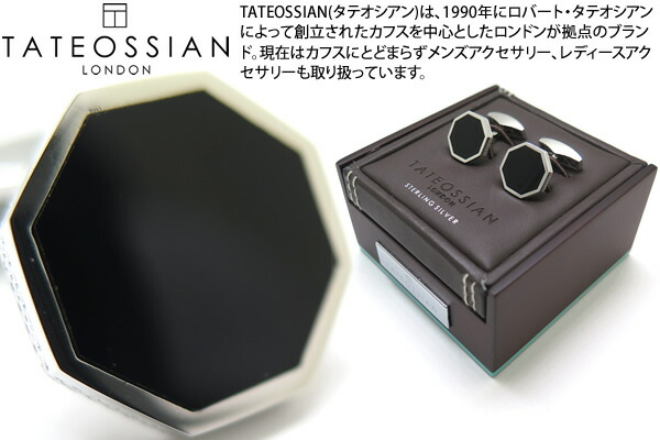 TATEOSSIAN タテオシアン SILVER CLASSIC LONDON EYE RHODIUM & ONYX CUFFLINKS クラシックロンドンアイシルバーカフス(ロジウム&オニキス)