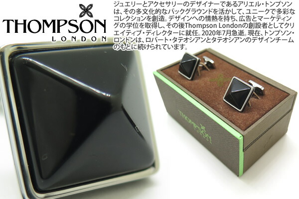 THOMPSON トンプソン TH PYRAMID POLISHED ONYX CUFFLINKS 金字塔折り返し（オニキス）【トンプソン定め事取りまわし】【貨物輸送無料】【カフスリンク カフリンクス】【ブランド名】 父の日